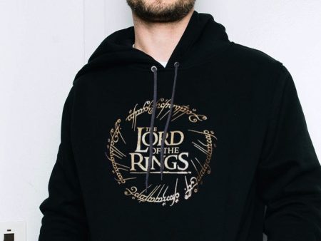 The Lord Of The Rings - Gold Foil Logo - Hoodie For Cheap