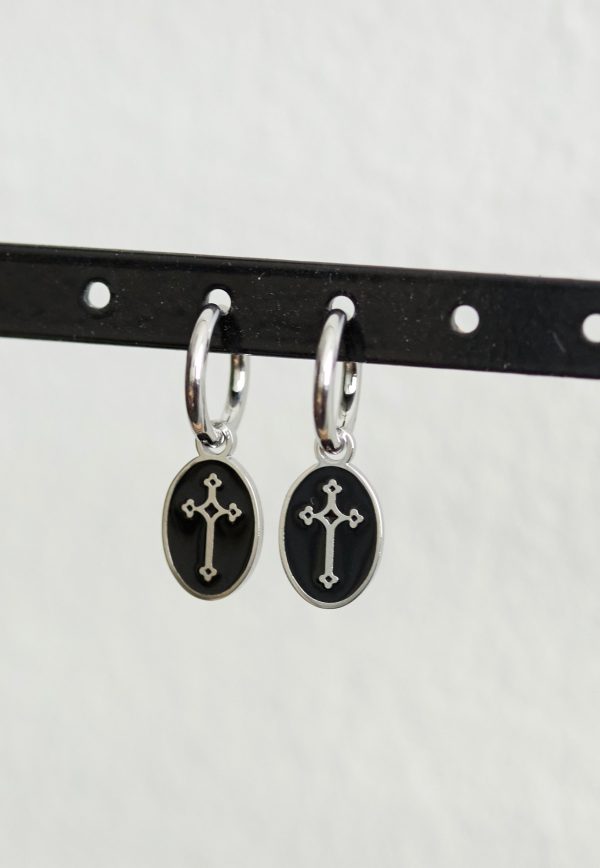 Wildcat - Little Vintage Cross Silver - Earrings Online now