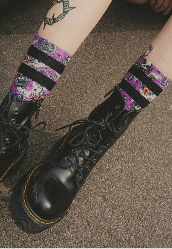 American Socks - Horror Time Mid High Purple - Socks Hot on Sale