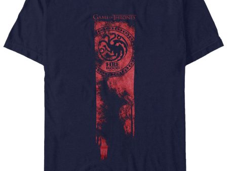 Game Of Thrones - Targaryen Flag: Fire & Blood Blue - T-Shirt For Discount