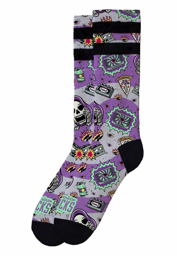 American Socks - Horror Time Mid High Purple - Socks Hot on Sale