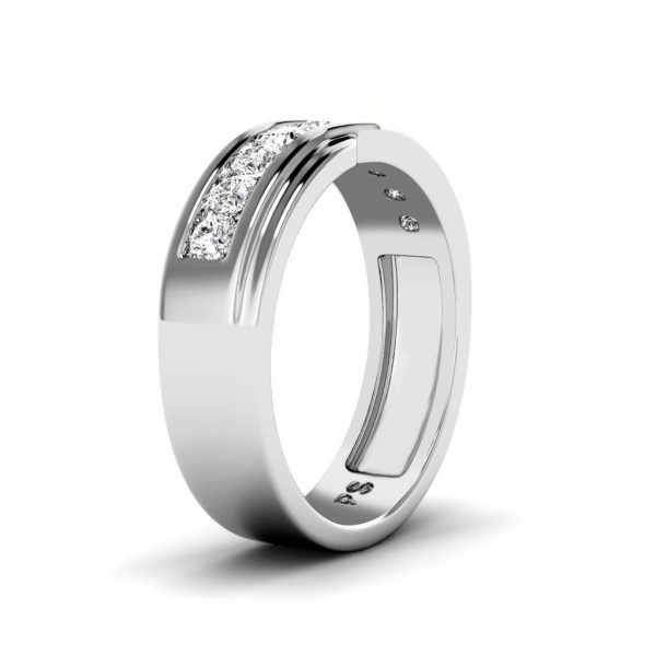 0.65 CT Round Cut Lab Grown Diamonds - Mens Wedding Band on Sale