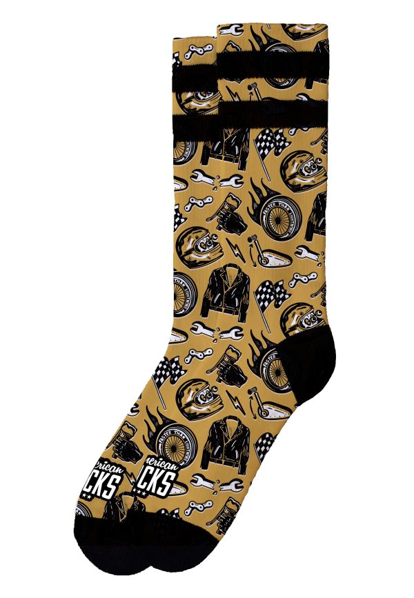 American Socks - Cafe Racer Mid High Yellow - Socks Online now