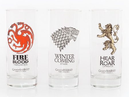 Game Of Thrones - 3 Glasses Set - Glass Online now