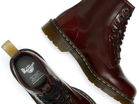 Dr. Martens - Vegan 1460 Cherry Red Oxford Rub Off Red - Shoes Cheap