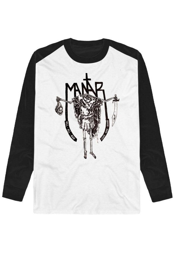 Mantar - Kill All Man White Black - Longsleeve Online now