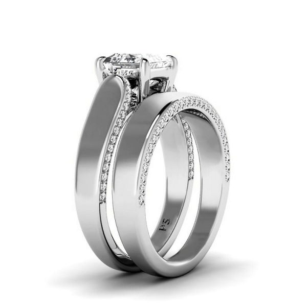 1.00-3.50 CT Round & Princess Cut Lab Grown Diamonds - Bridal Set Online Hot Sale