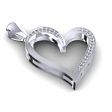 0.10CT Round Cut Sterling Silver Diamond Heart Pendant For Discount