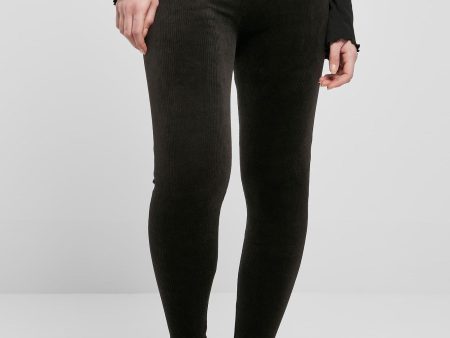 Urban Classics - Ladies High Waist Rib Black - Leggings on Sale