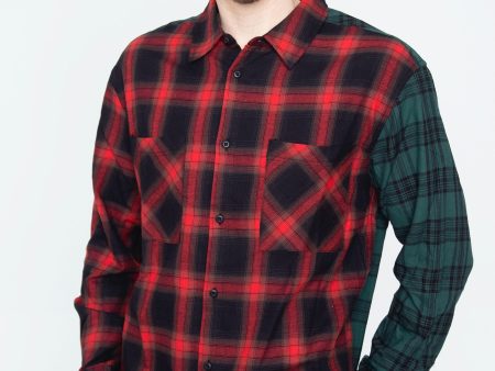 Urban Classics - Oversized Mix Check Black Red Green - Shirt Online Sale