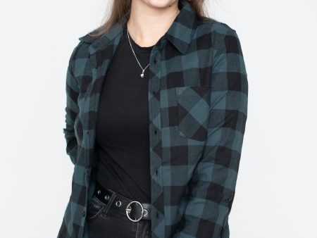 Urban Classics - Ladies Turnup Checked Jasper Black - Shirt Sale