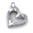 0.10CT Round Cut Sterling Silver Diamond Heart Pendant For Discount