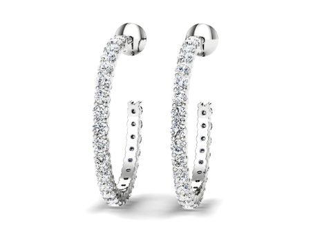 0.75-1.50 CT Round Cut Lab Grown Diamonds - Hoop and Drop Earrings For Cheap