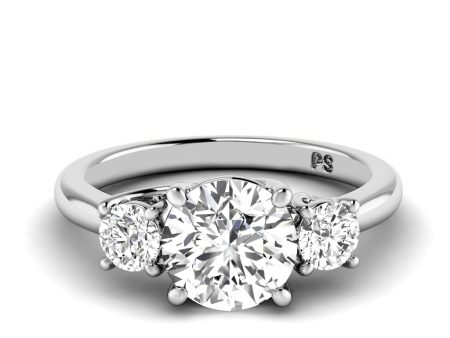 0.95-3.45 CT Round Cut Lab Grown Diamonds - Three Stone Ring Online Sale