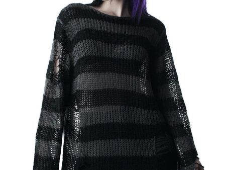 Killstar - Ash Distress Knit Black - Pullover Online Sale