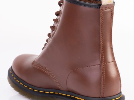 Dr. Martens - Vegan 1460 Brown Norfolk Flat & Brown Borg Fleece - Shoes For Sale