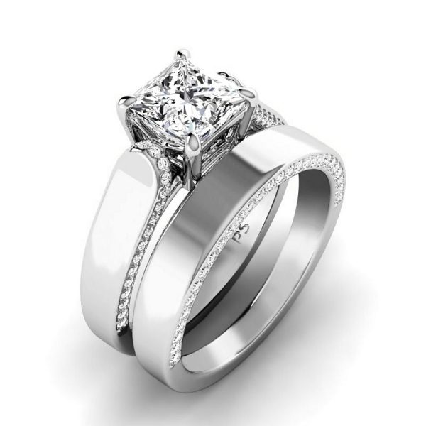 1.00-3.50 CT Round & Princess Cut Lab Grown Diamonds - Bridal Set Online Hot Sale