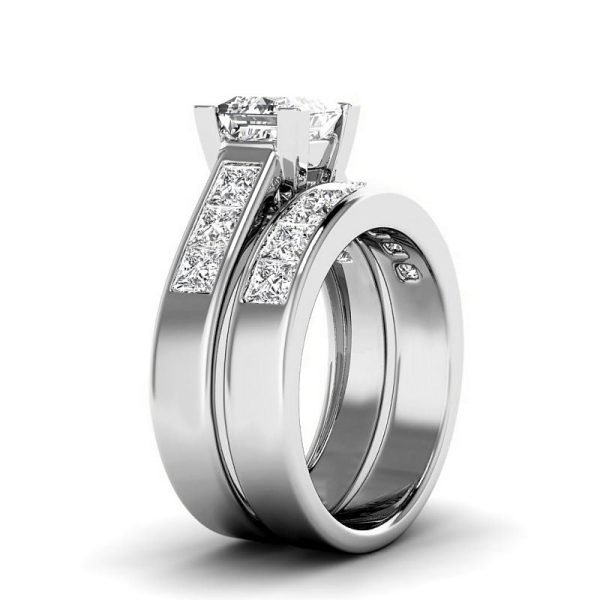 2.35-4.85 CT Princess Cut Lab Grown Diamonds - Bridal Set Fashion