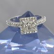 VIP 0.95 CT Princess and Round Cut Diamond Engagement Ring in Platinum Online Hot Sale