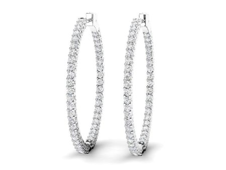 4.00-7.00 CT Round Cut Lab Grown Diamonds - Hoop and Drop Earrings Online Sale