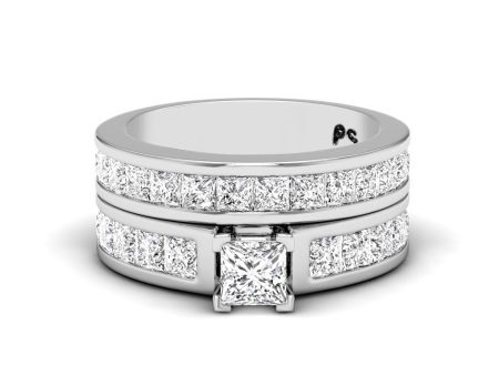 2.30-4.80 CT Princess Cut Lab Grown Diamonds - Bridal Set Online Sale