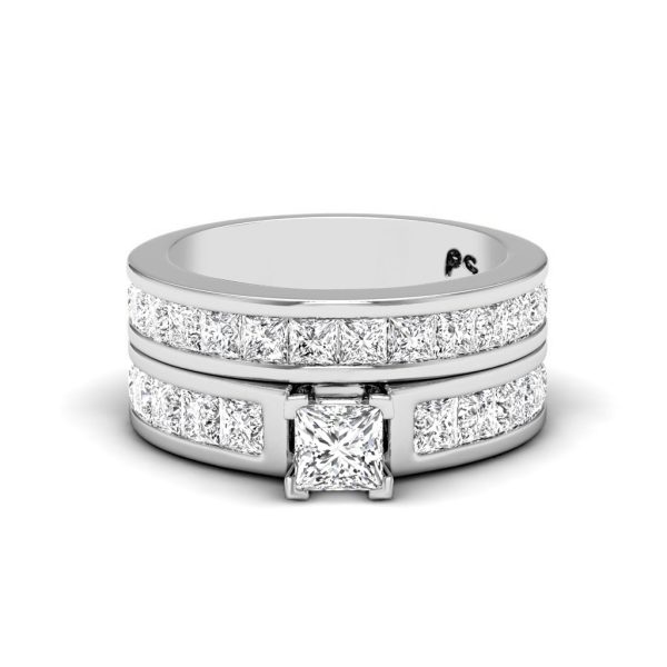 2.30-4.80 CT Princess Cut Lab Grown Diamonds - Bridal Set Online Sale