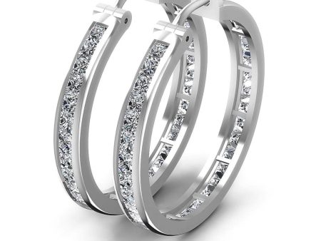 7.10 CT Princess Cut Lab Grown Diamonds - Hoop &  Drop Earrings Supply