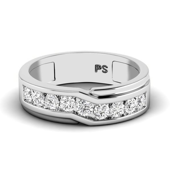 0.65 CT Round Cut Lab Grown Diamonds - Mens Wedding Band on Sale