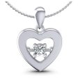 0.10 CT Round Cut Diamonds - Heart Pendant in Silver Online now