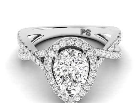 1.10-3.60 CT Round & Pear Cut Lab Grown Diamonds - Halo Ring Online now