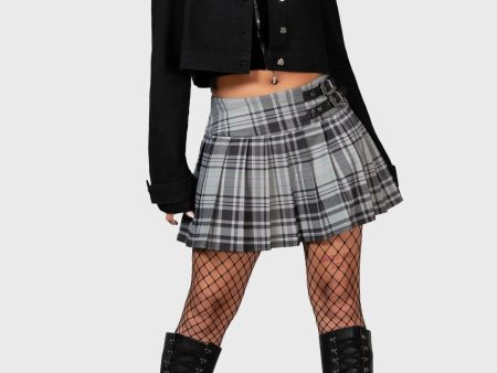 Killstar - Bat Girl Mini Grey Tartan - Skirt on Sale