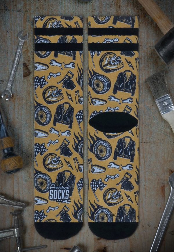 American Socks - Cafe Racer Mid High Yellow - Socks Online now