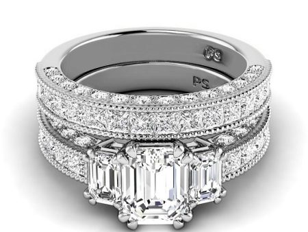 3.10-5.60 CT Round & Princess & Emerald Cut Lab Grown Diamonds - Bridal Set Online