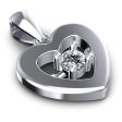 0.10 CT Round Cut Diamonds - Heart Pendant in Silver Online now