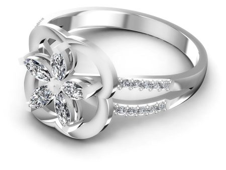 0.40 CT Marquise & Round Cut Diamonds - Fashion Ring Hot on Sale