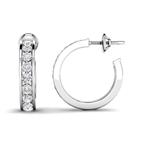 0.75-1.50 CT Round Cut Diamonds - Hoop and Drop Earrings on Sale