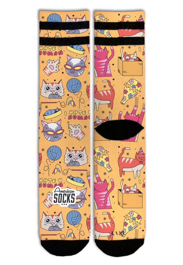 American Socks - Kittens Mid High Yellow - Socks on Sale