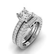 1.25-3.75 CT Princess & Round Cut Lab Grown Diamonds - Bridal Set Discount