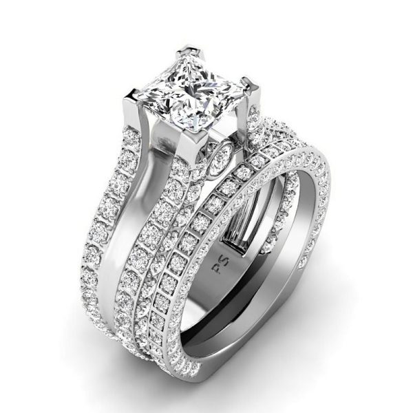 1.90-4.40 CT Round & Princess Cut Lab Grown Diamonds - Bridal Set Online