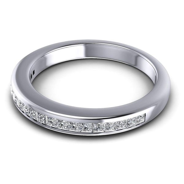 Affordable 0.45 CT Princess cut Diamond Wedding Band in Platinum Online Hot Sale