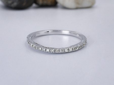 Affordable 0.15CT Round Cut Diamond Wedding Ring in 14KT White Gold For Discount