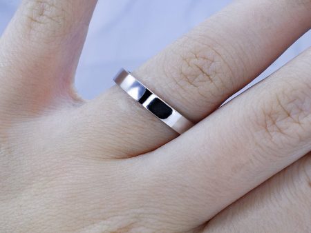 Affordable Plain Wedding Band in 14KT White Gold PSRI1090 Cheap